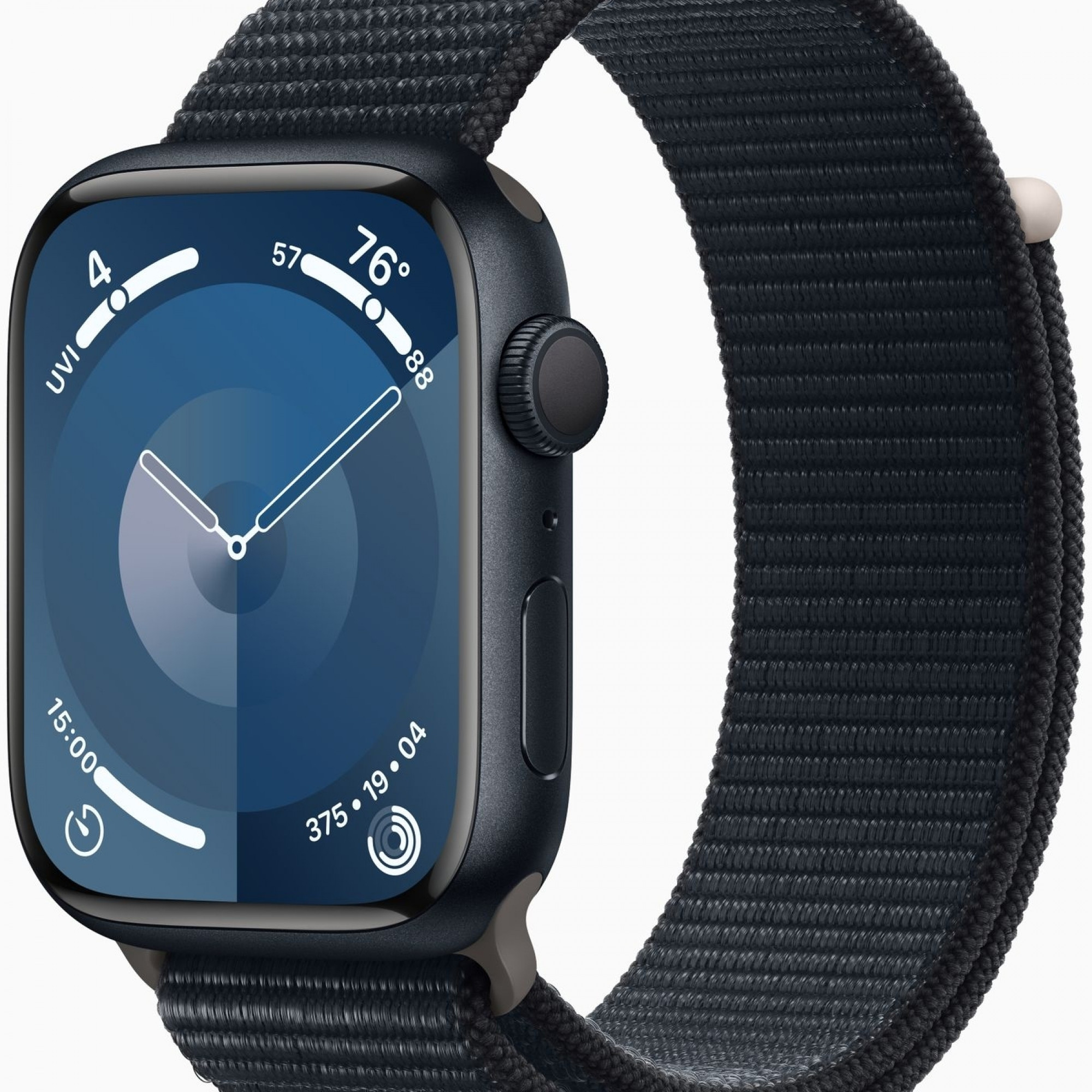 Apple Watch Series 9 GPS 45mm Midnight Aluminum Case with Midnight Sport Loop (MR9C3)